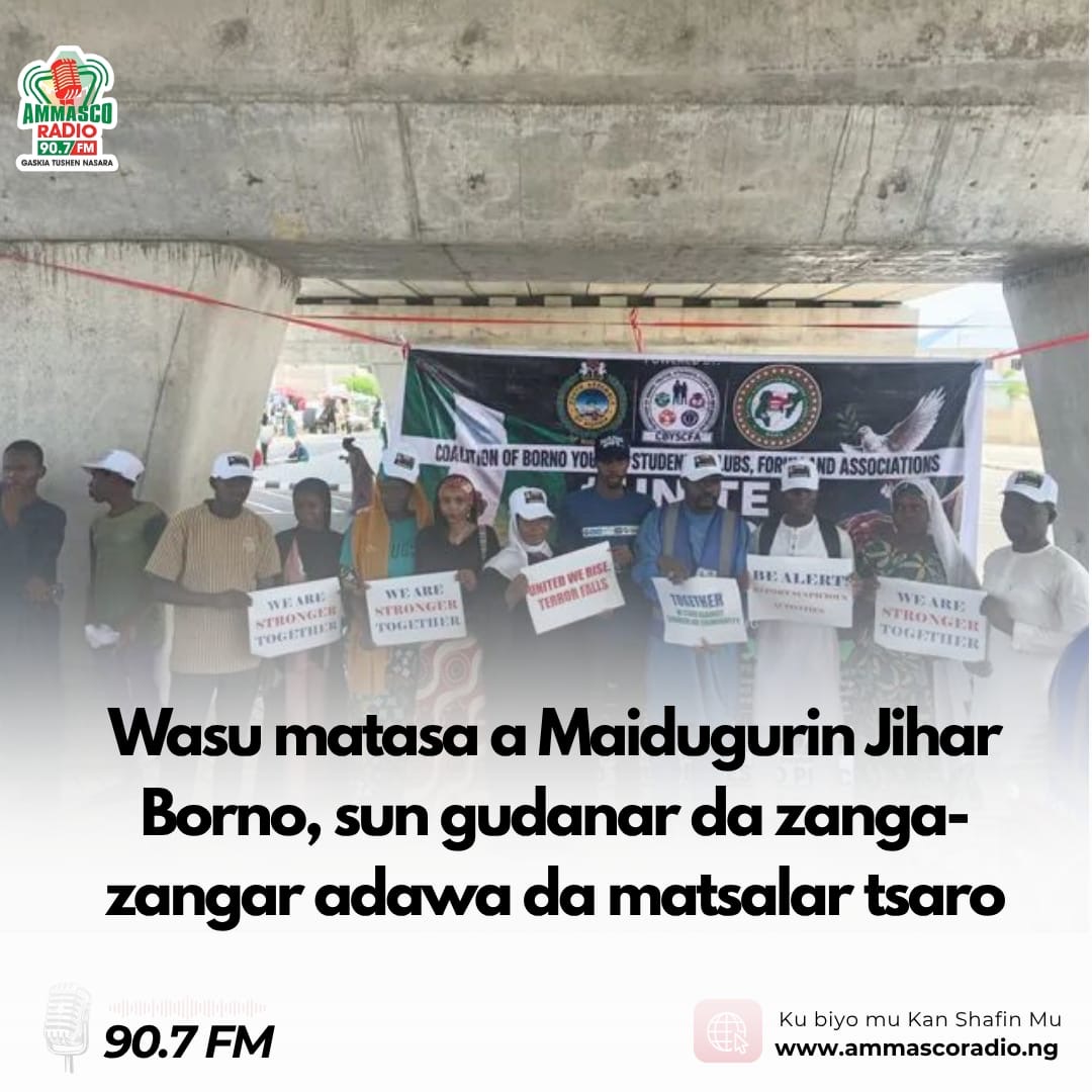 Wasu matasa a Maidugurin Jihar Borno, sun gudanar da zanga-zangar adawa da matsalar tsaro